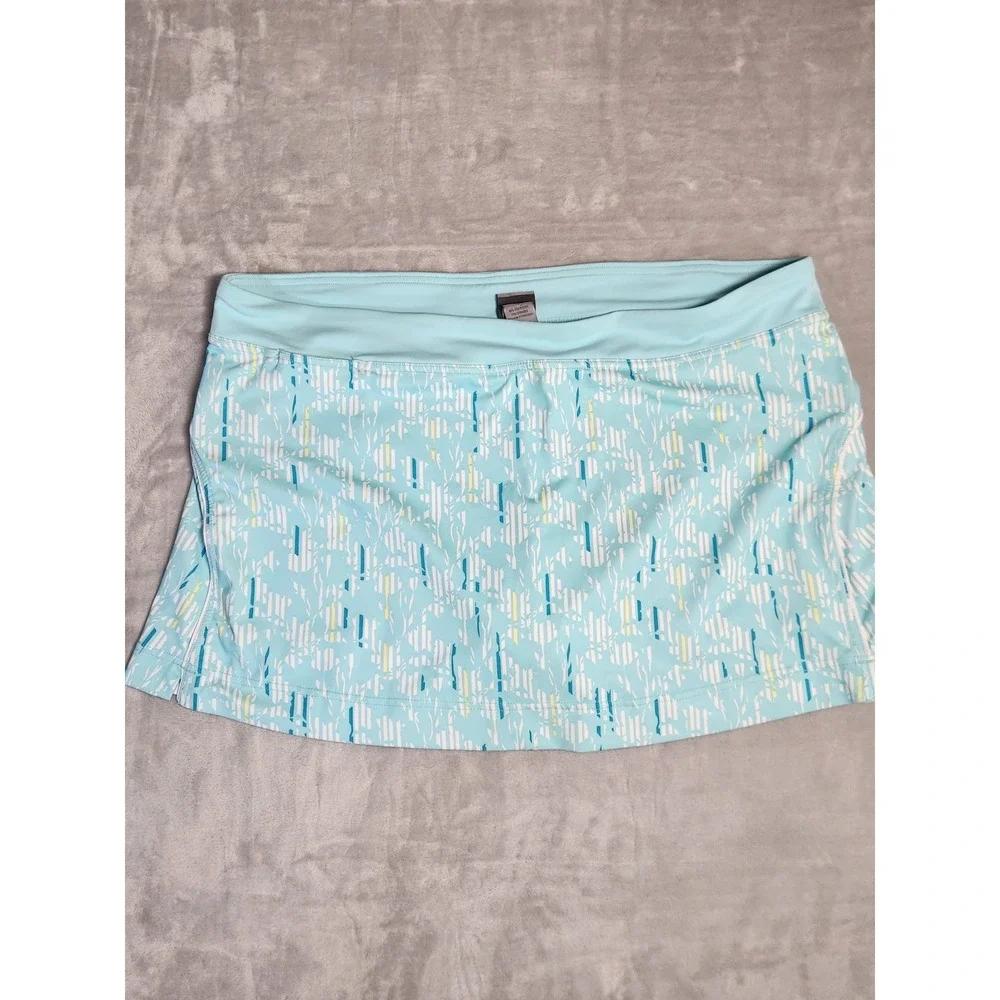 CG by Champion Womens XL‎ Activewear Skirt Skort Light Blue Floral  Tennis Golf