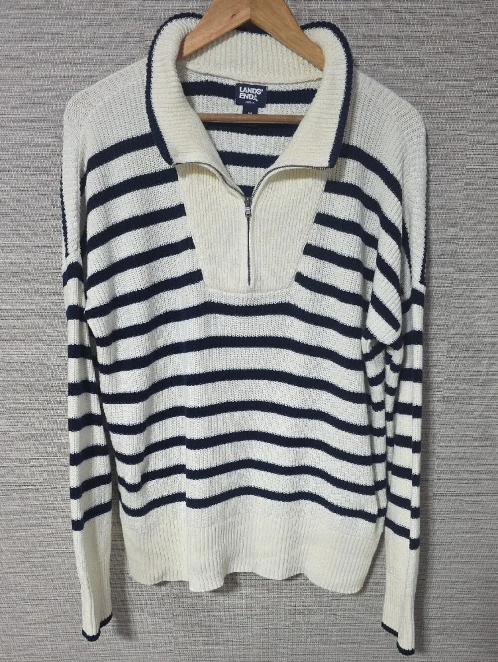 Lands End crisp navy