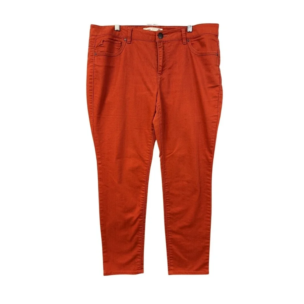 Route 66 Women's Size 12 Skinny Jeans Rust Orange Mid Rise Cotton Blend‎