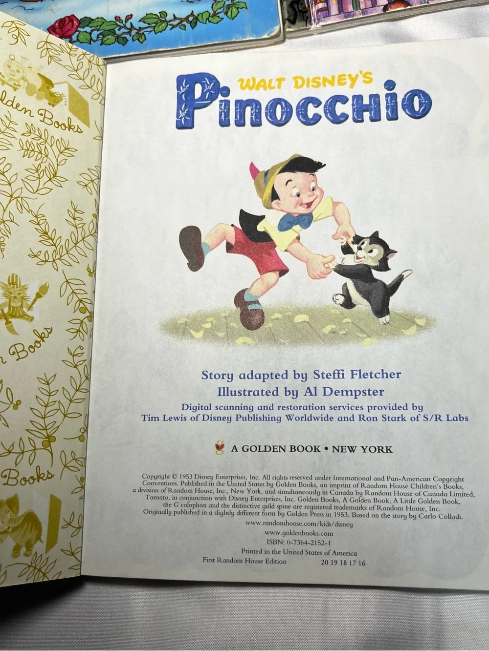 Vintage Little Golden Books Lot of 7 Disney‎ Aladdin Beauty Beast Pinocchio