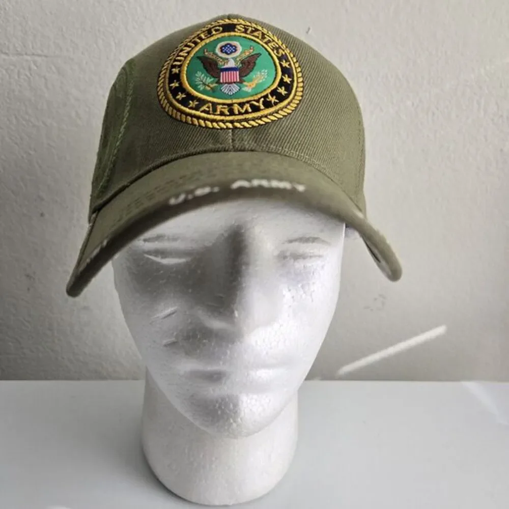 U.S. ARMY Green Adjustable Cap Hat Officially Licensed‎ U.S. WARRIORS Logo Seal