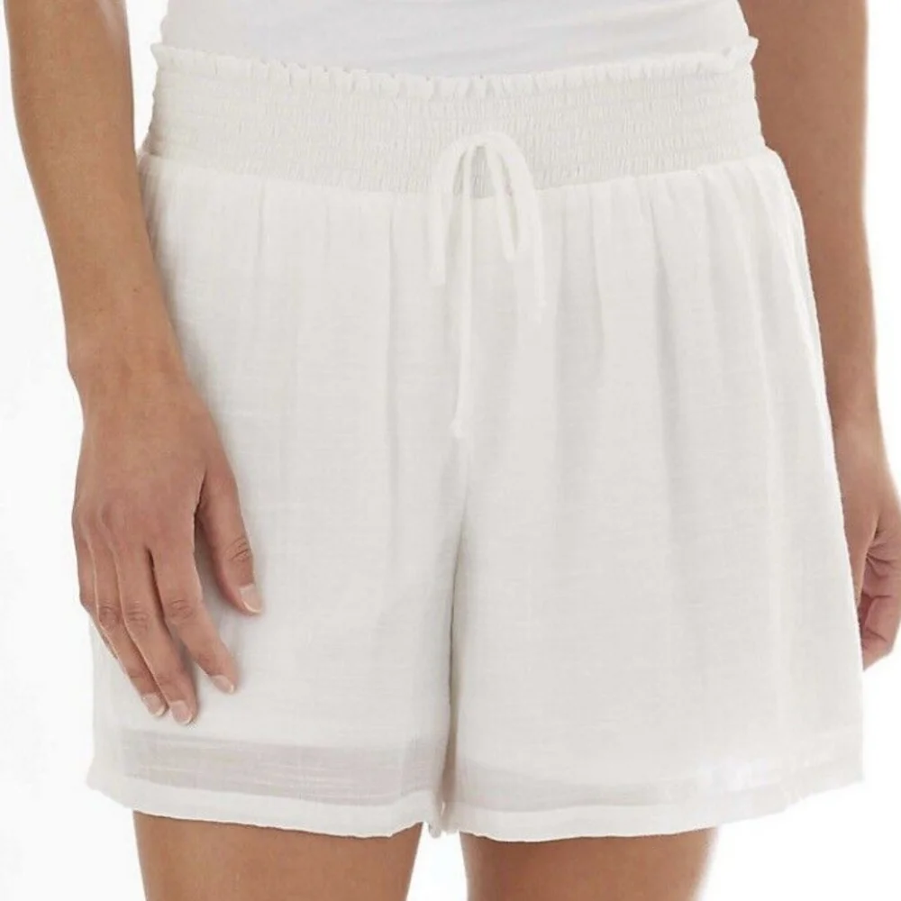 Apt. 9 Pull-On Faux Tie Lined White Shorts size XXL V-2311
