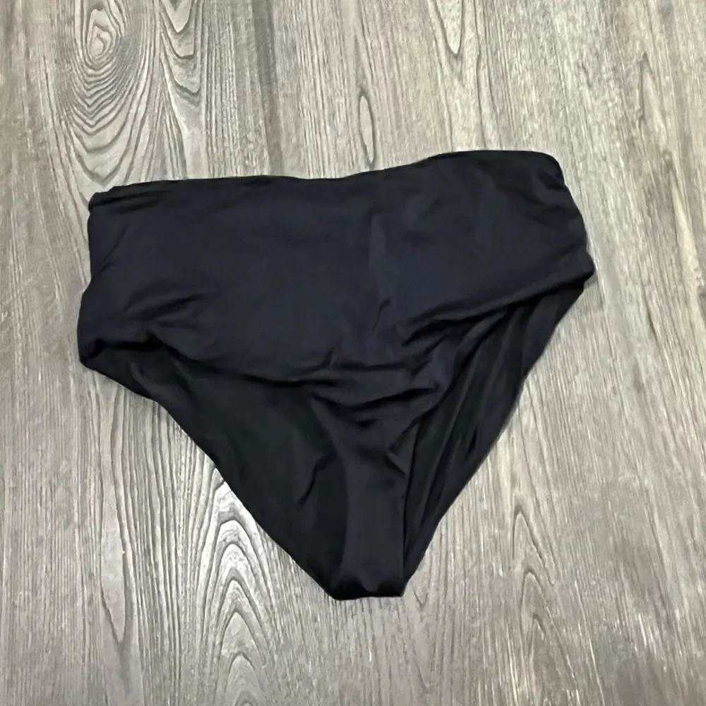 ASOS DESIGN Swim High Rise Bikini Bottom Thick Waist Swimwear Black Size 22