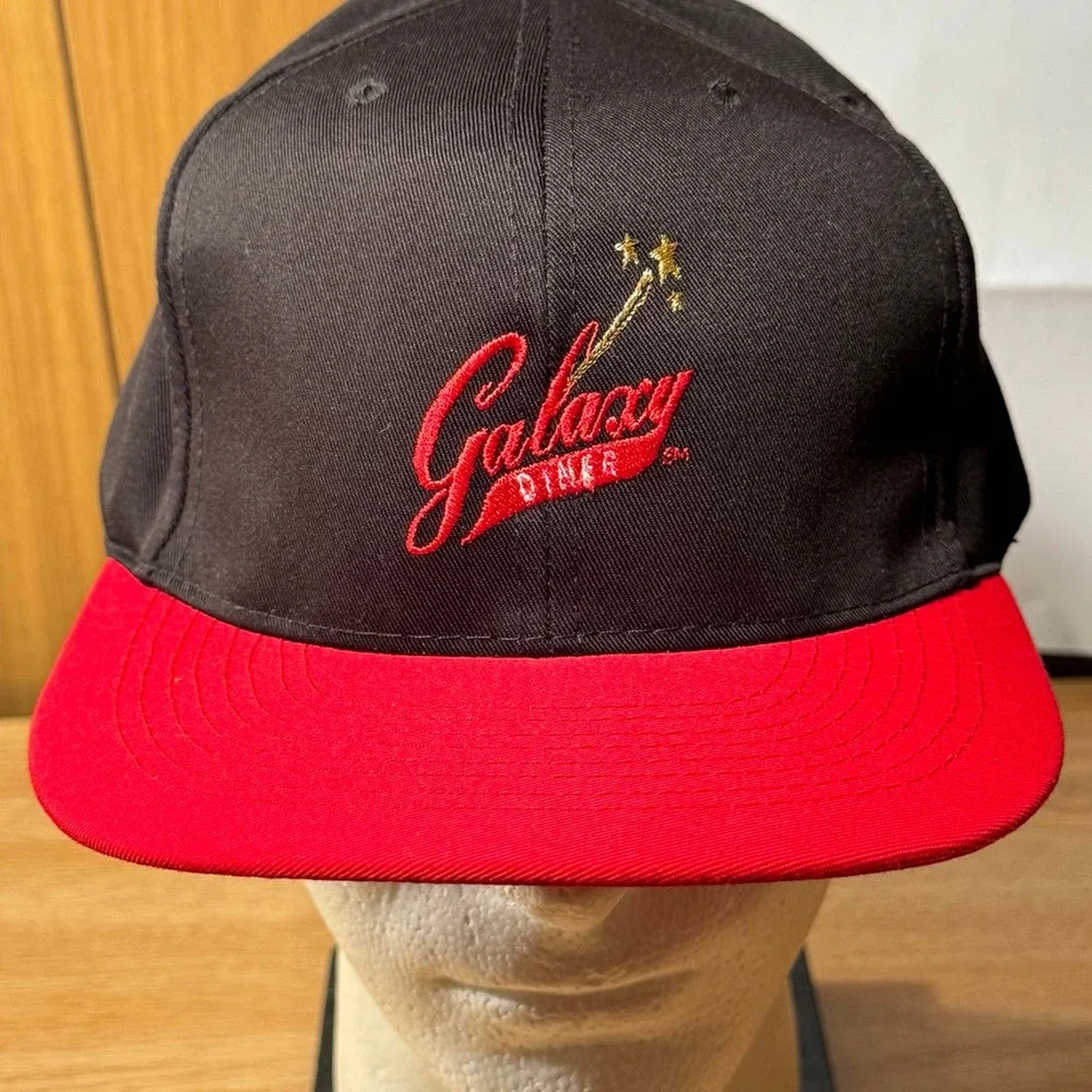Vintage Galaxy Diner Snapback‎ Trucker Hat Black Red