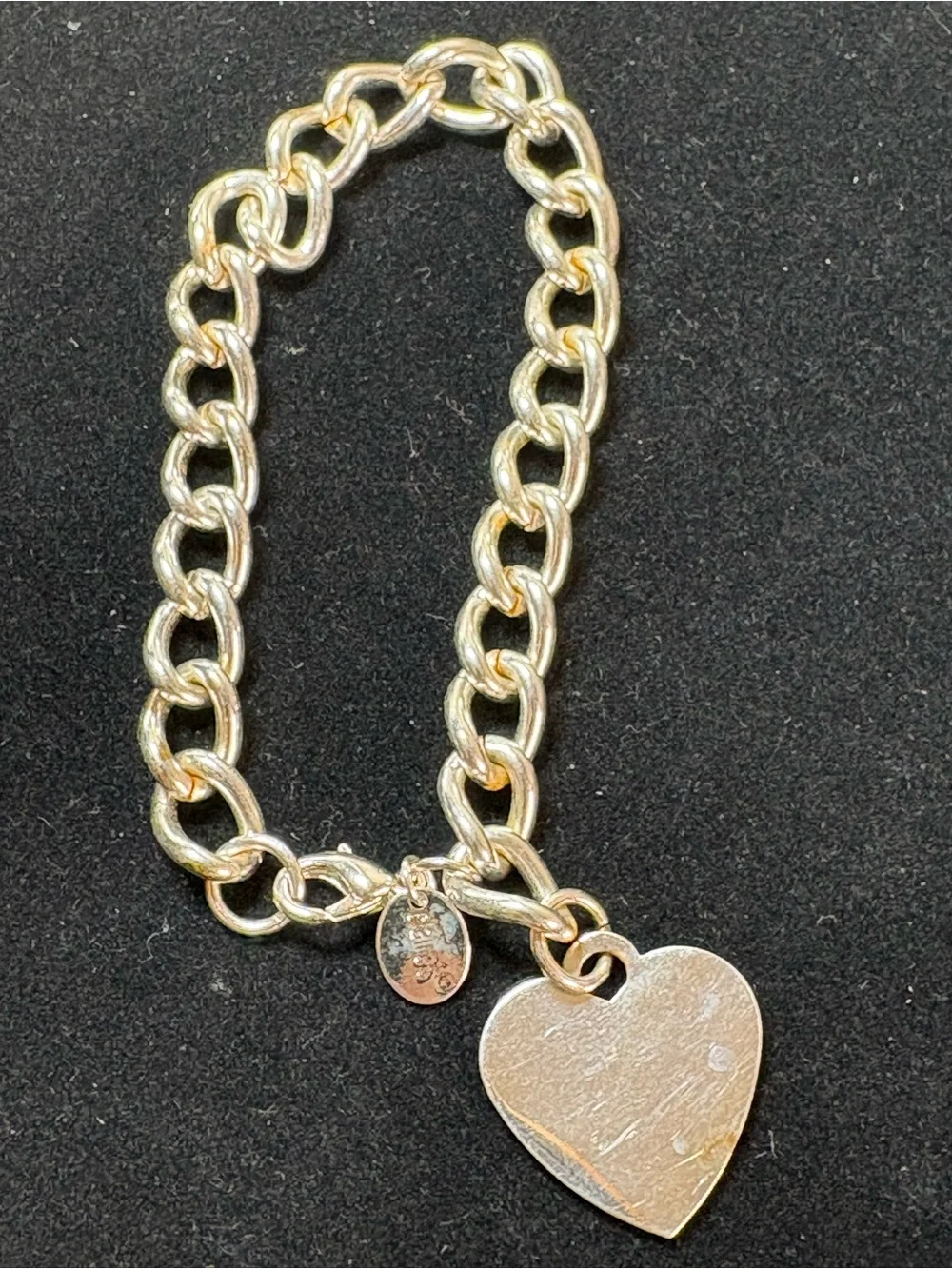 Claire's Silver Heart Charm Link Bracelet