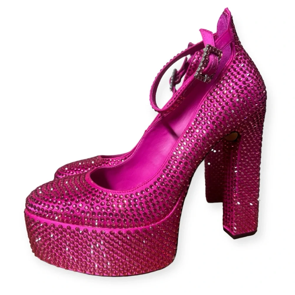 Antonio Melani Women’s Rhinestone Breast Cancer Awareness‎ Platform Heels 9M