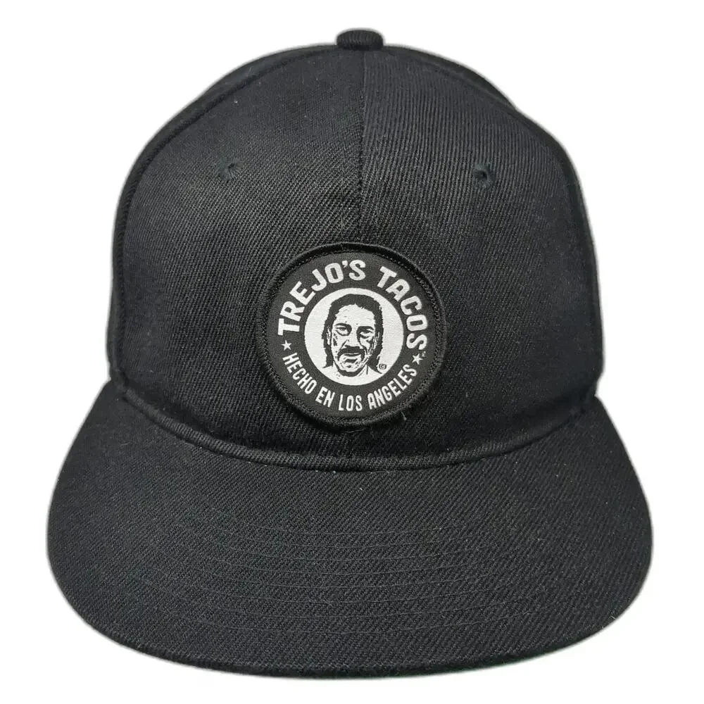 Crown Trejo's Tacos Snapback Black One Size Hat Danny Trejo Logo Green Underbrim
