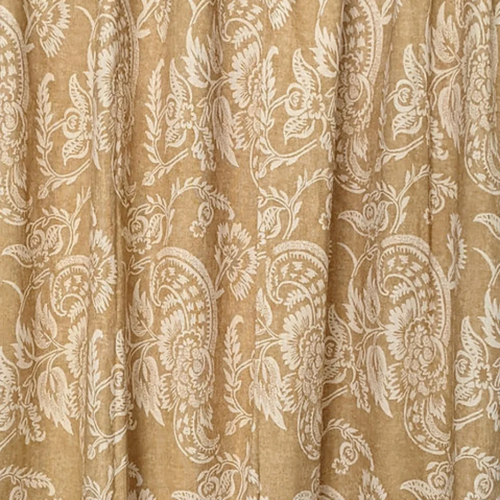 New Pottery Barn Alessandra Floral Linen Cotton Drape Honey Gold 50x63