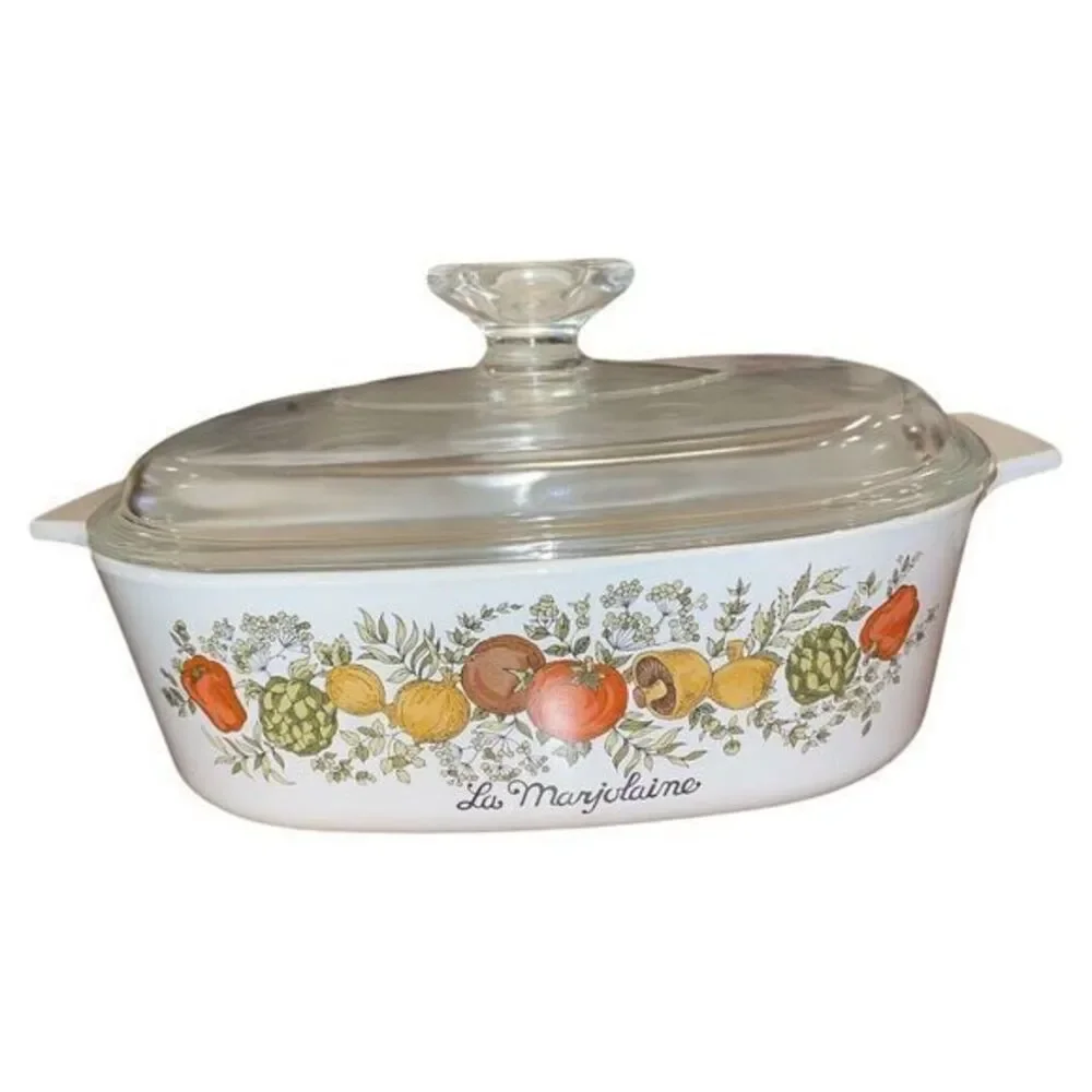 Corning Ware Vtg 70s 2 Qt La Marjolaine Spice Of Life A-2-B Casserole Dish Lid‎