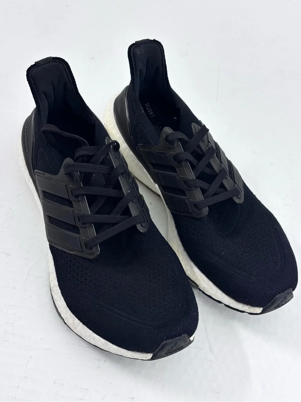 Women’s Adidas Ultraboost Black Athletic Running Sneakers with White Midsole 9
