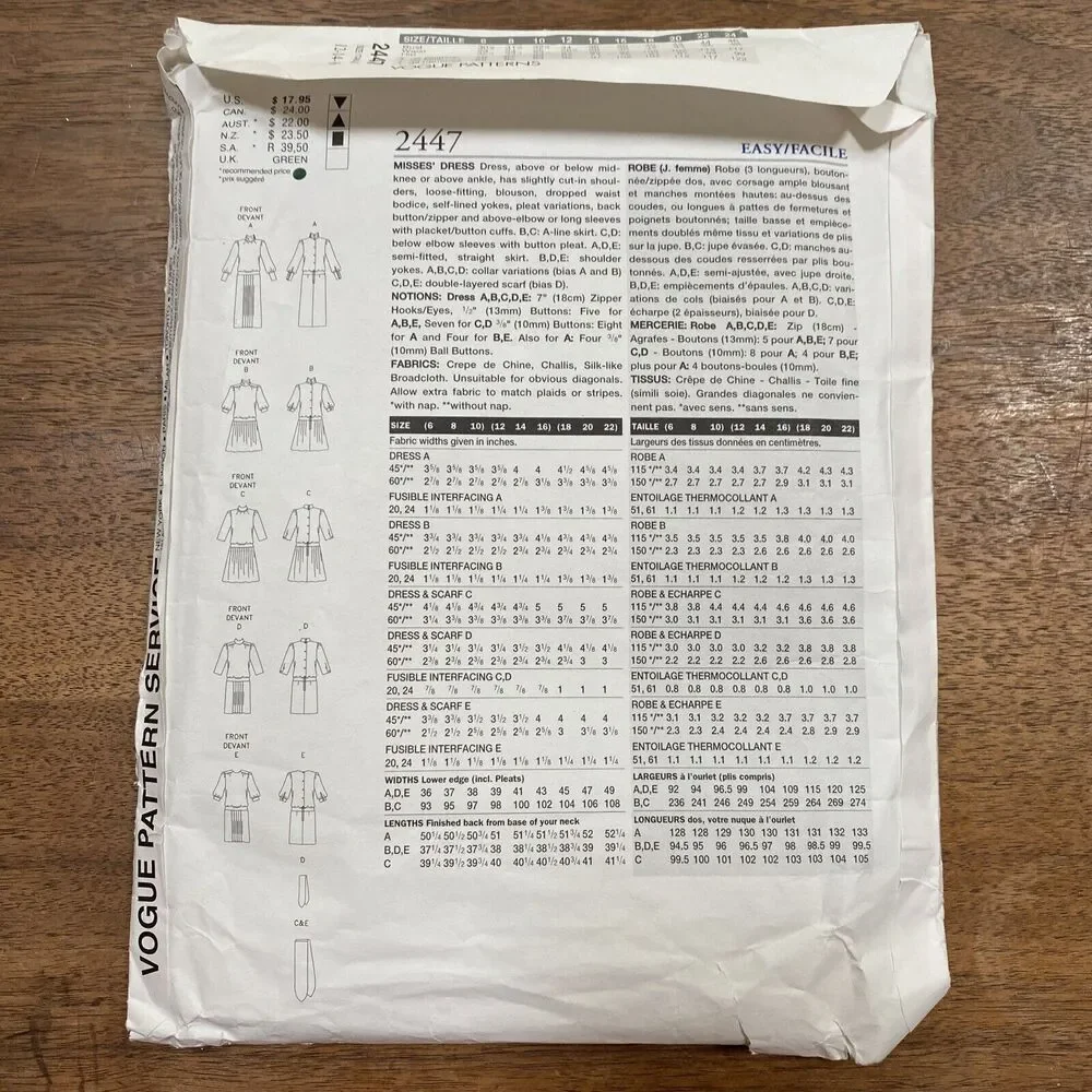 Vogue sewing pattern