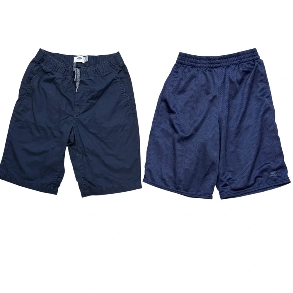 Lot of two Boys Navy Blue‎ Shorts Old Navy and Starter Size Large