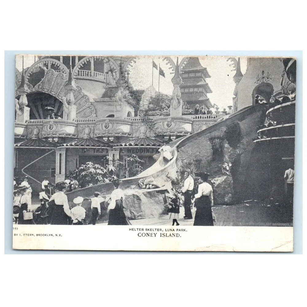 VTG Postcard‎ Coney Island New York Helter Skelter Luna Park Early 1900s Posted