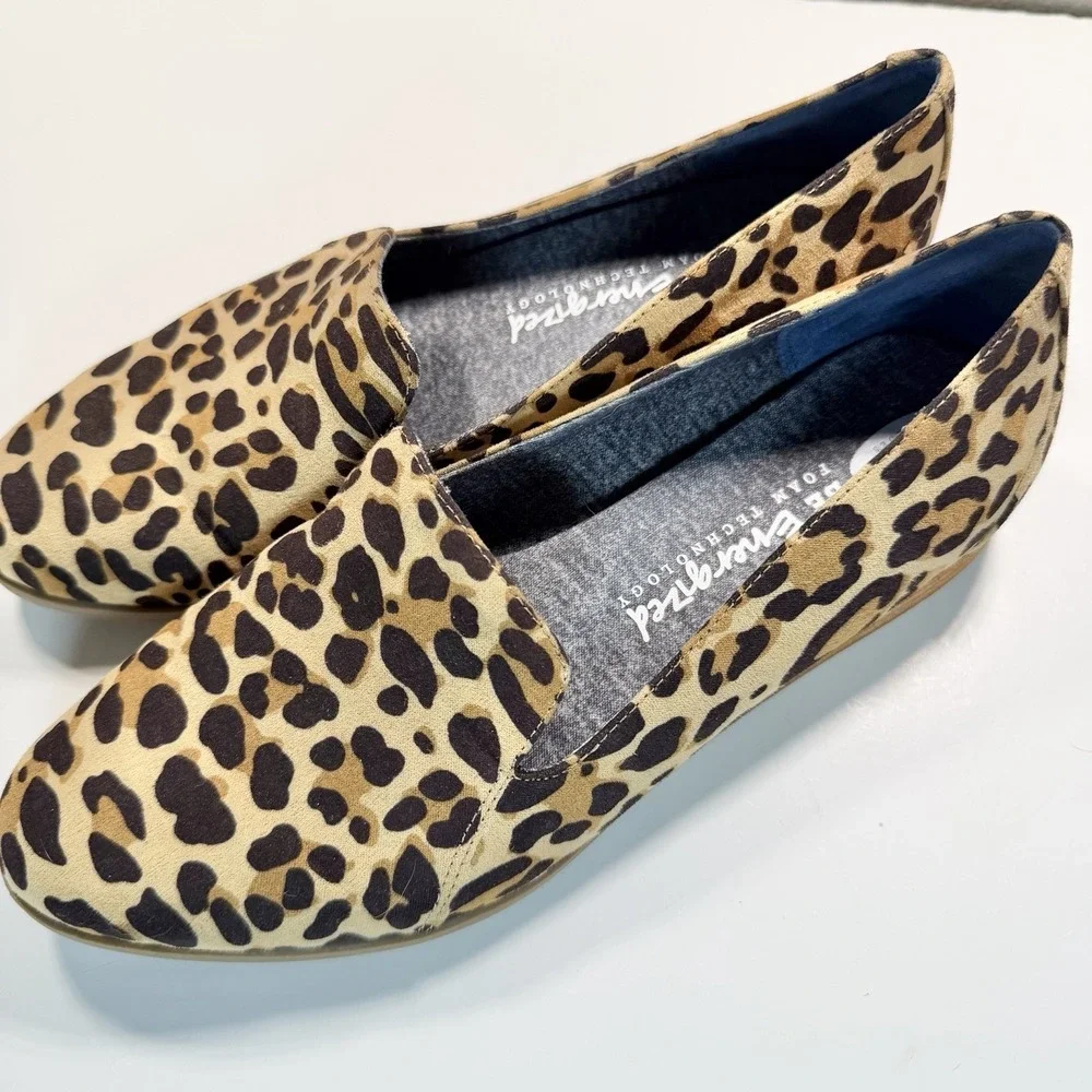 Dr. Scholl's Leopard Print Slip-On Flats in Tan and Black