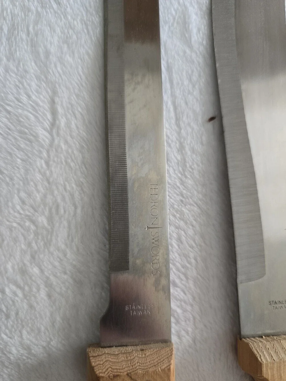 Tedron Swords Vintage 5-Piece Stainless Steel Kitchen Knife Set w/ Wooden Block