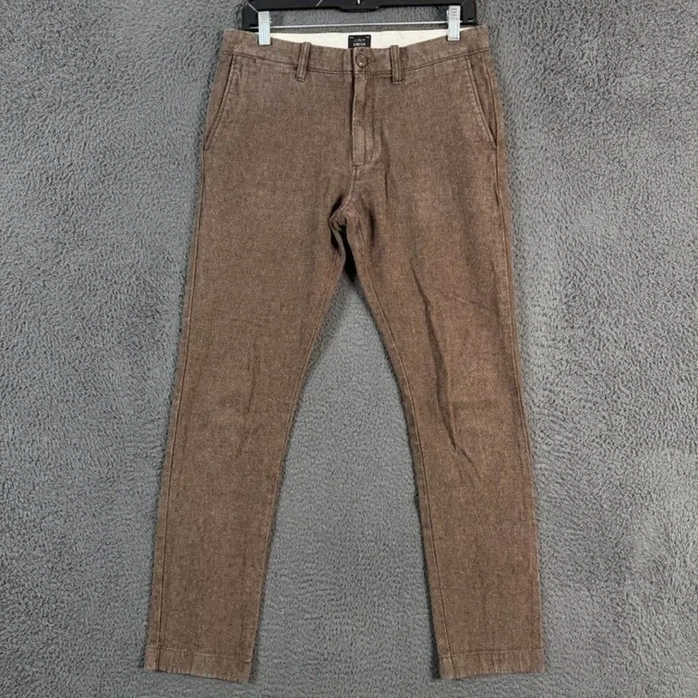 J Crew Pants Mens 30x32 Brown 484 Slim Fit Brushed Cotton Stretch Chino Preppy