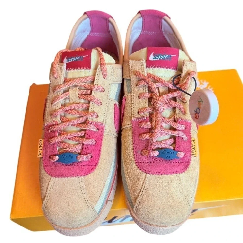 Nike Sneakers Mens 7.5 Tan Union‎ LA Cortez Sesame Pink Clay DR1413-200 Low Top