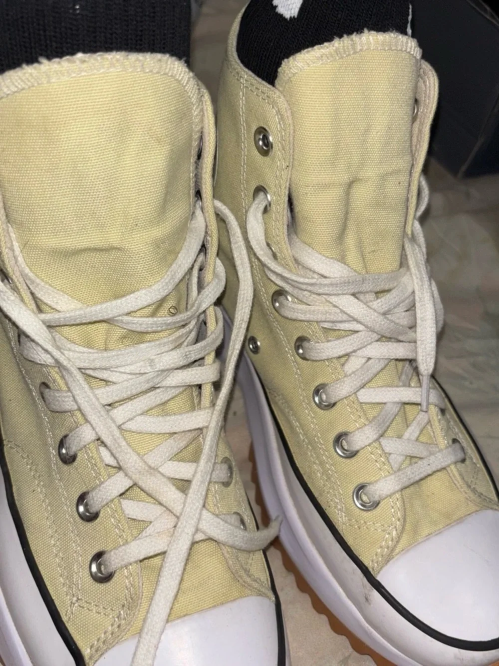 Converse Women's High-Top Sneakers in Pale Yellow