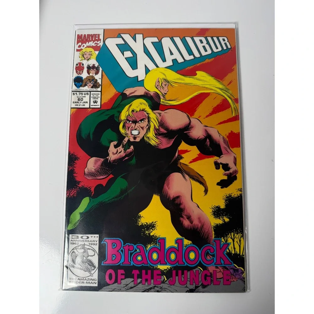 Marvel Comics Excalibur #60 Jan 1993 Braddock‎ of the Jungle Alan Davis Cover