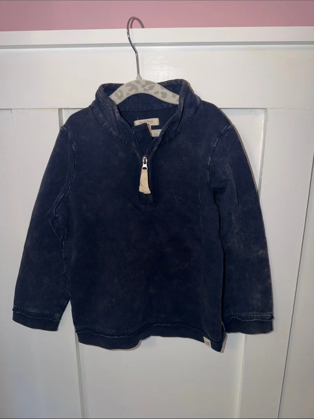 Burt's Bees Baby Navy Quarter-Zip Hoodie