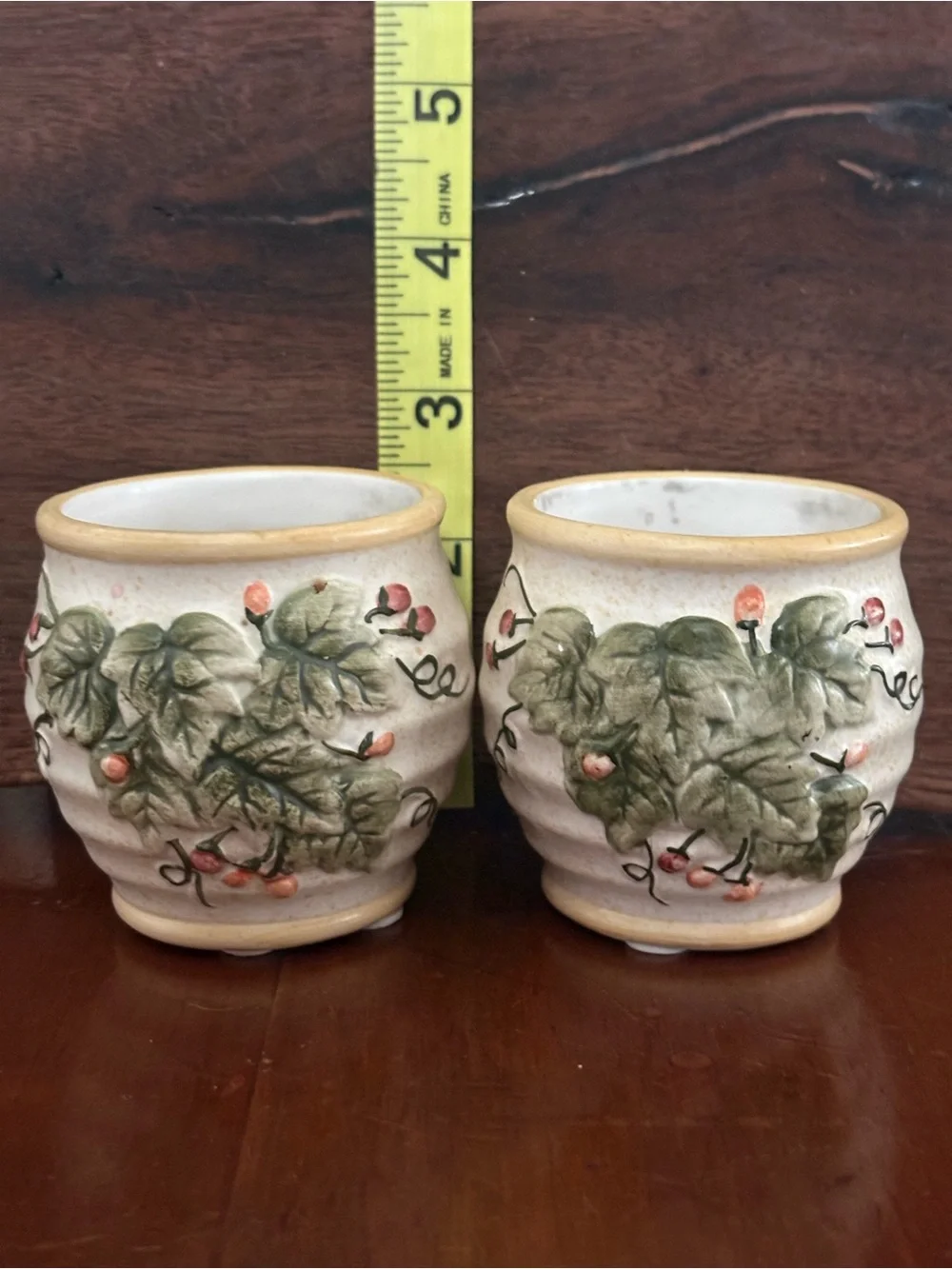 Yankee Candle Ceramic Floral Round Votive/Tea Light Holders Beige Green Pink