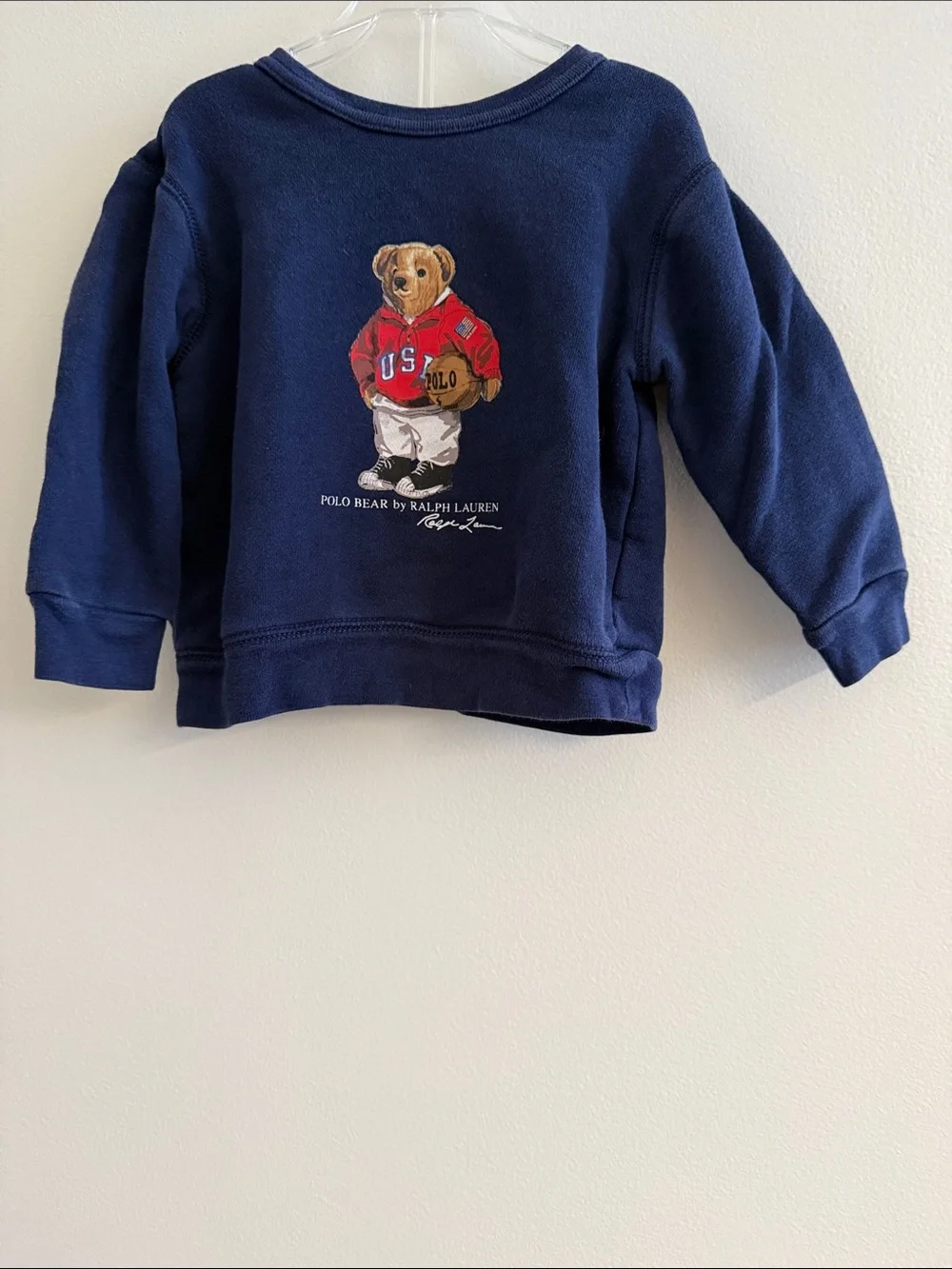Ralph Lauren Navy Polo Bear Crewneck Sweatshirt - Kids
