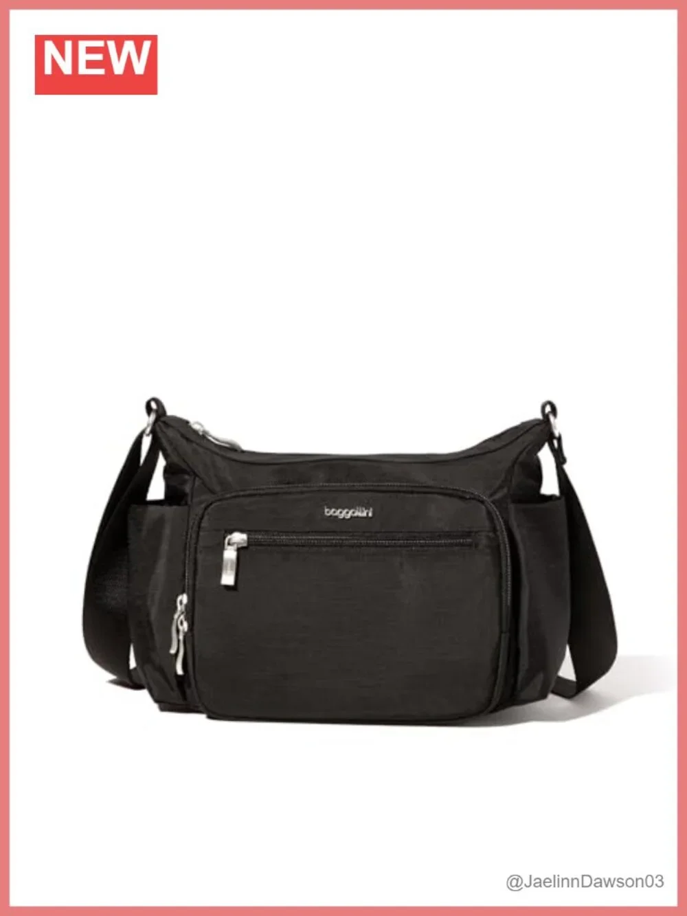 Baggallini Crosstown Hobo Crossbody Bag RFID Protection Nylon