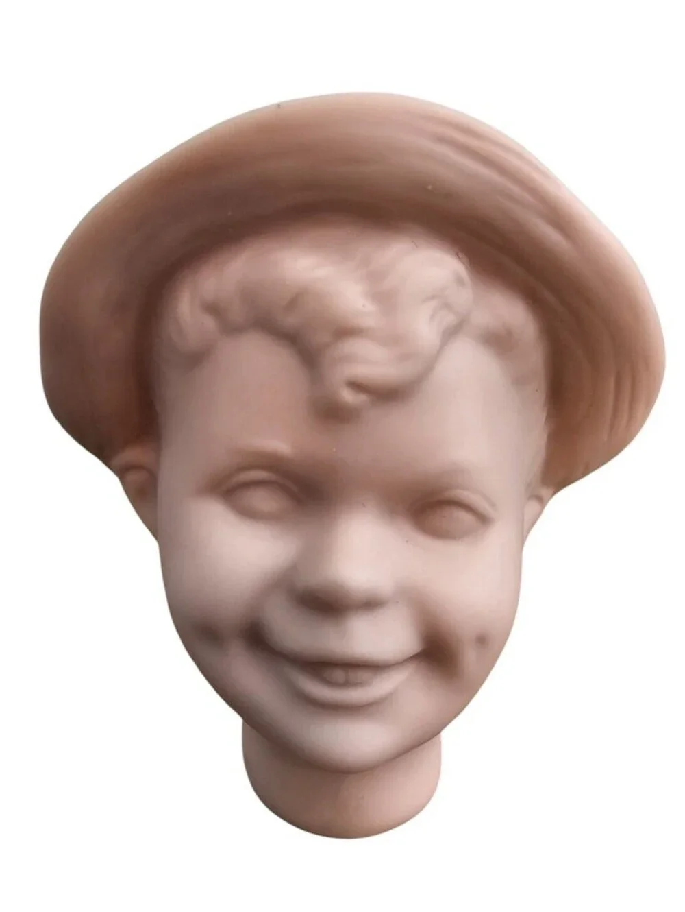 Vintage Unpainted Bisque Doll Head Little Boy 
