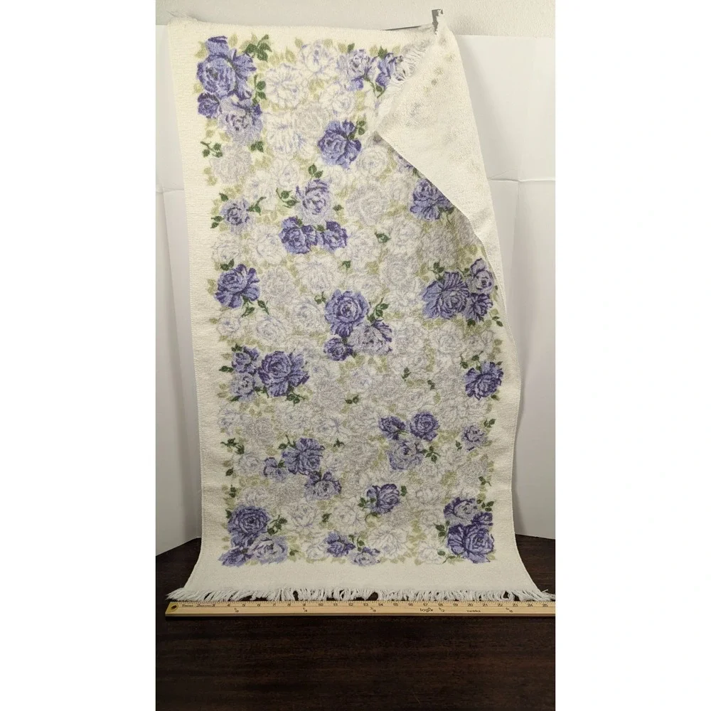 Vintage Mixed Cotton Towel Set Penneys Harmony House Cannon Floral Blue USA 4pc