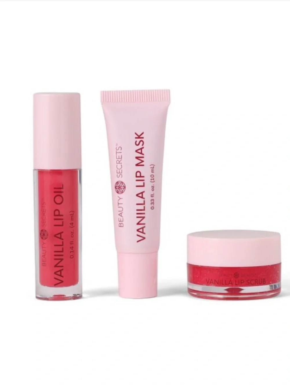 Beauty Secrets Triple Treat Vanilla Bliss Lip Care Kit With Lip Oil Mask & Scrub