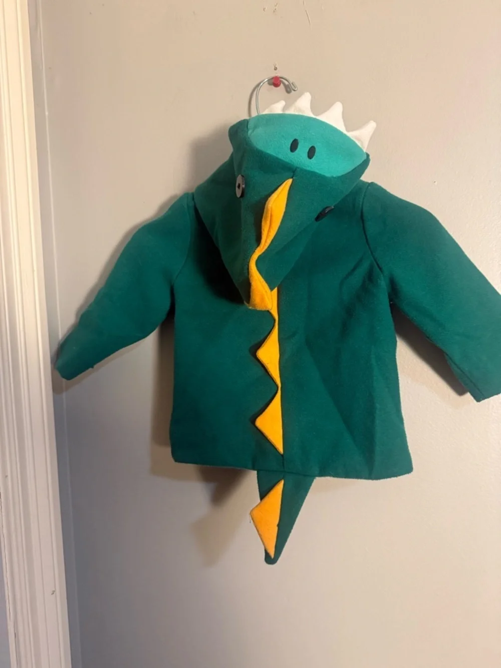 Cat & Jack Toddler Dinosaur Hooded Coat Jacket Green Yellow 12M Costume