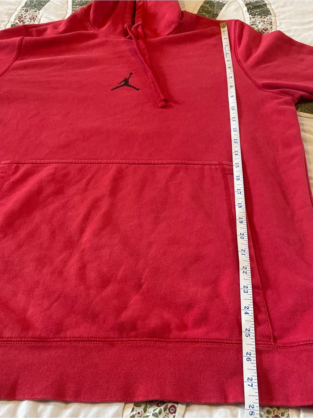 Jordan Red Hoodie with Black Center Jumpman Logo Medium Sporty Casual School