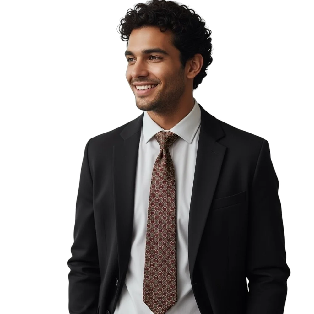 Burberry Elegant Burgundy Patterned Tie