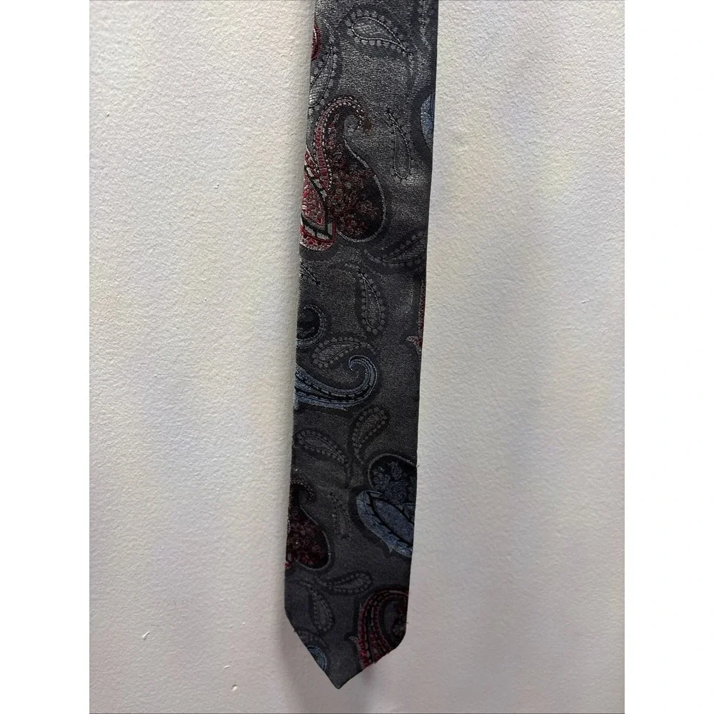 Vintage Oscar de la Renta SNeck Tie Mens Bold Red‎ Blue Pattern 56 Inches Wide 3