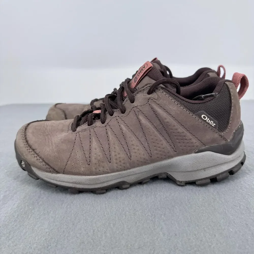 Oboz Shoes Womens Size 5.5 Brown Nubuck Waterproof Hiking Trail Comfort Sneakers