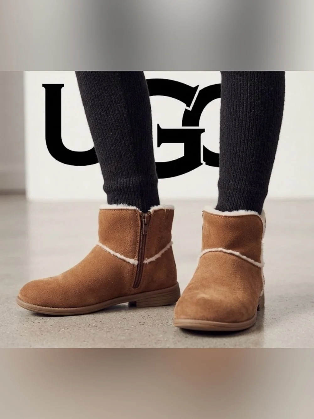 Authentic UGG designer little girls suede leather boots size 11
