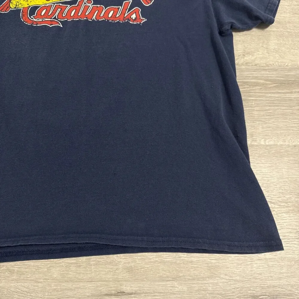 St. Louis Cardinals Shirt Men's Blue Baseball Flag Short Sleeve XL Tee