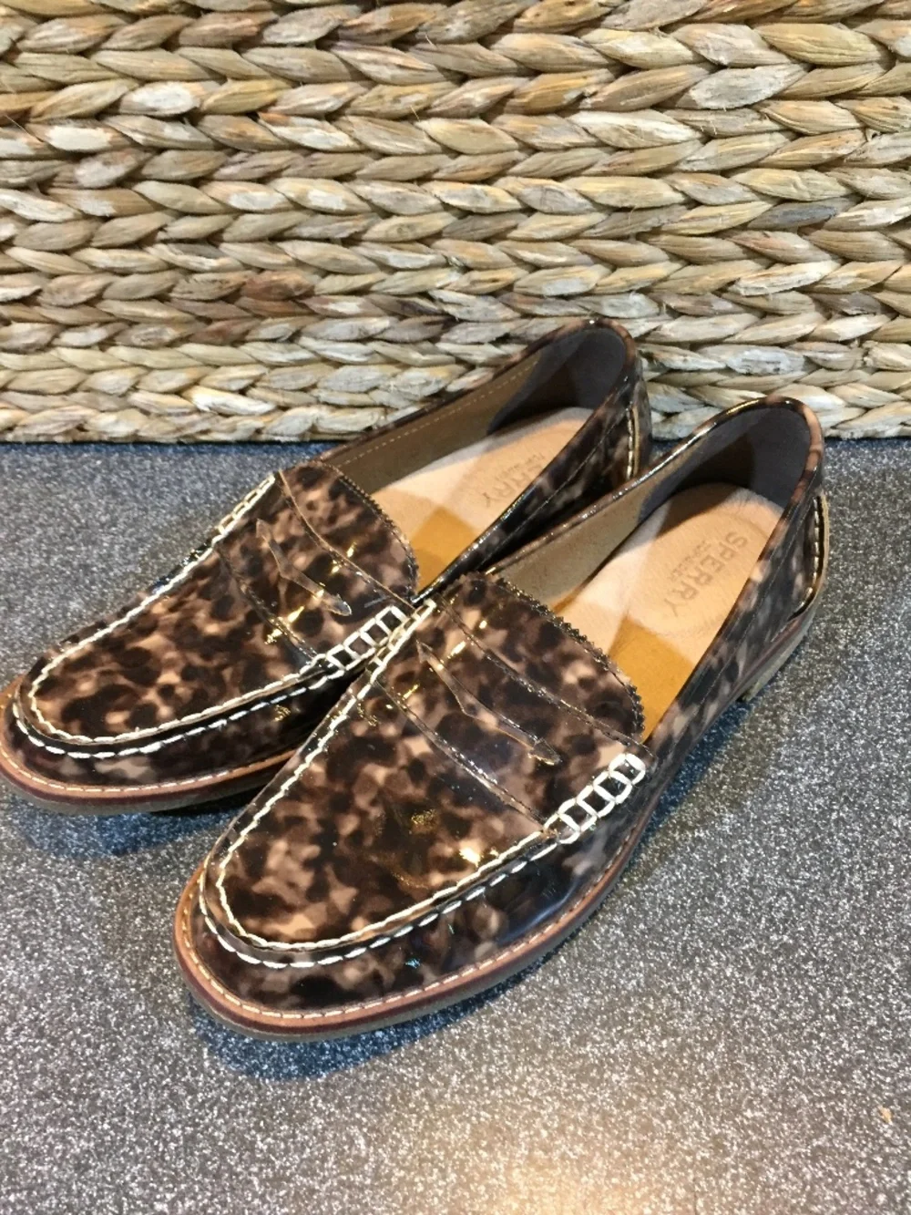 Sperry Women’s Patent Tortoiseshell Penny Loafers - Brown