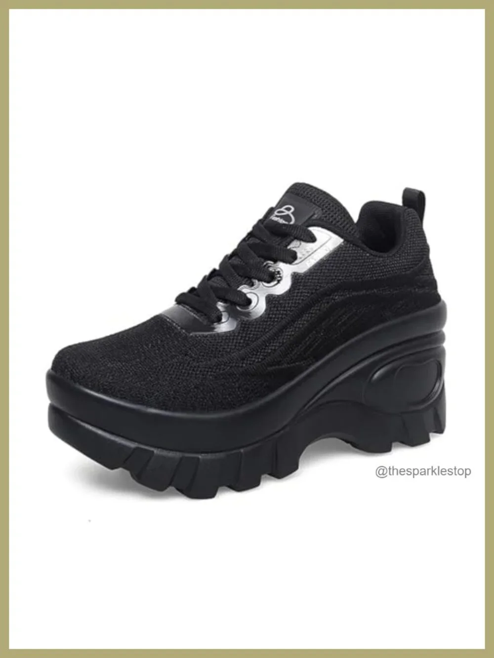 Women's Chunky Platform Knitted Lace-Up Walking Sneakers Orthopedic Non-Slip