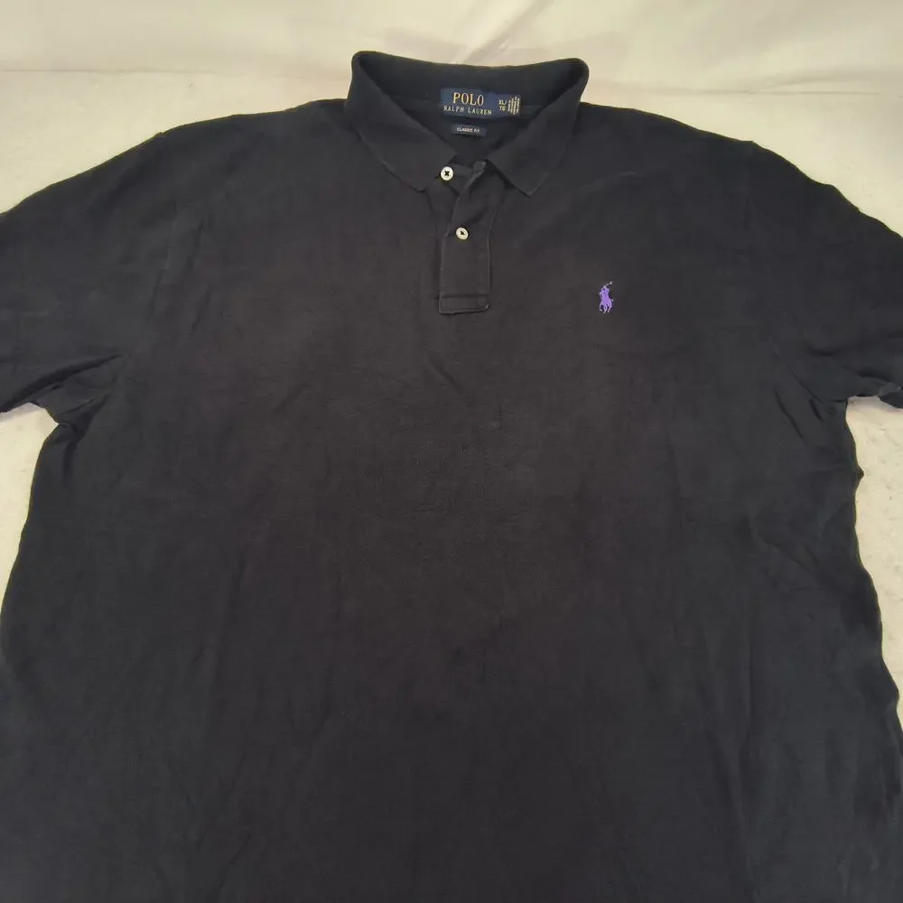 Polo Ralph Lauren Classic Fit Collared Long Sleeve Polo Shirt Mens Size XL Black
