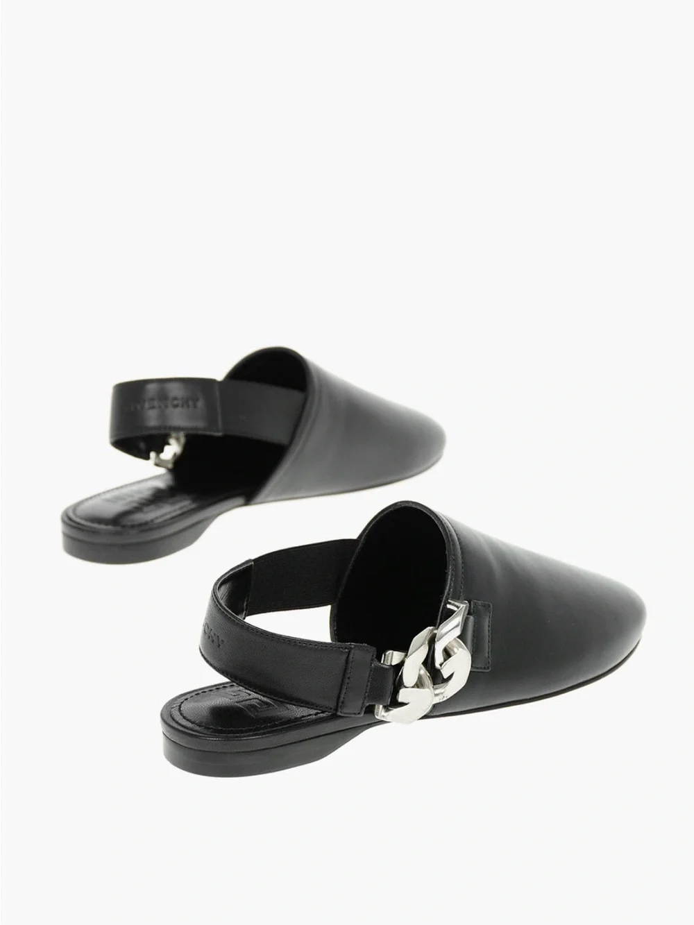 Givenchy Black Leather Slip-On Loafer with Silver Hardware