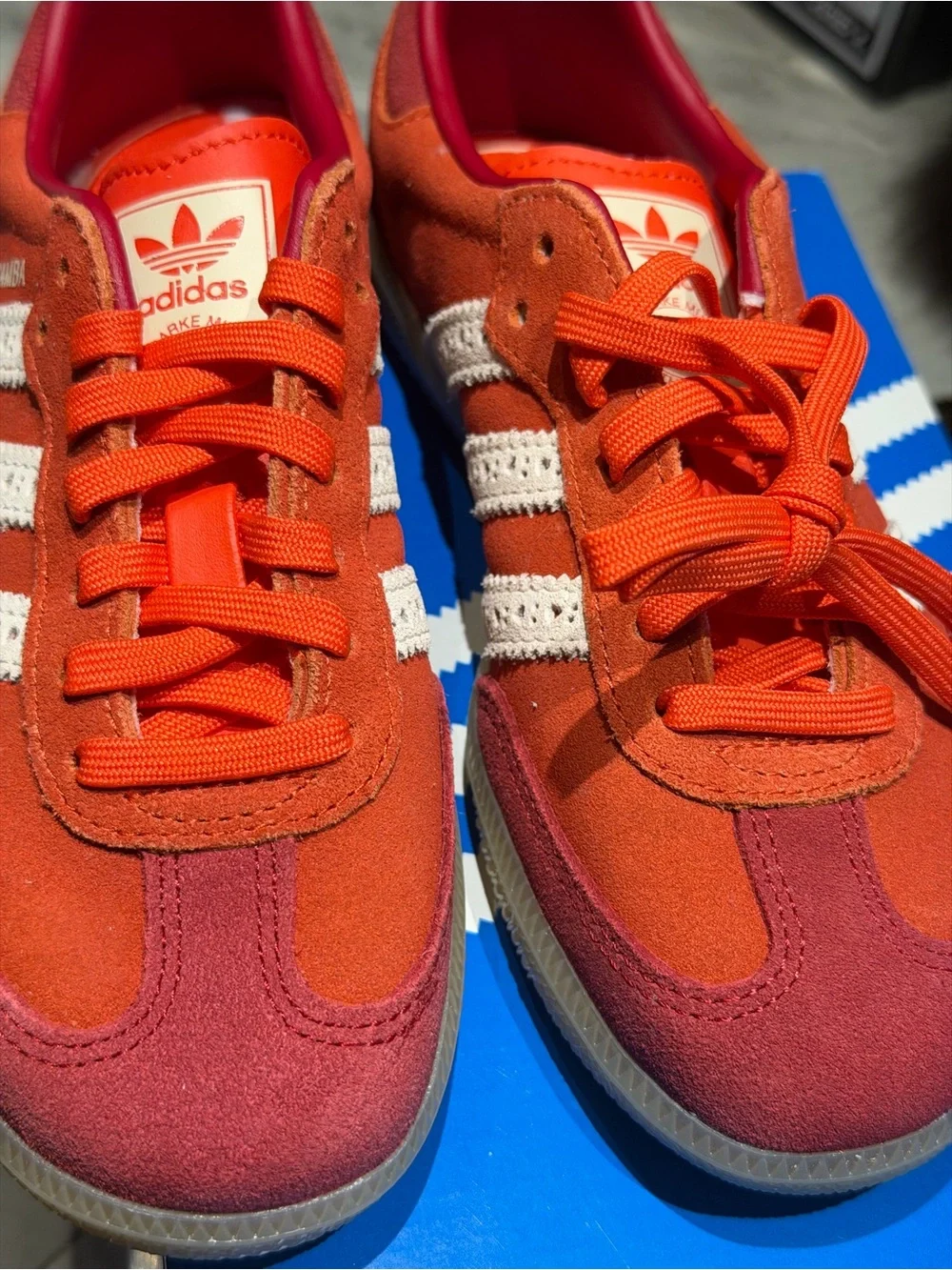 adidas Samba Sneakers in Red and Orange