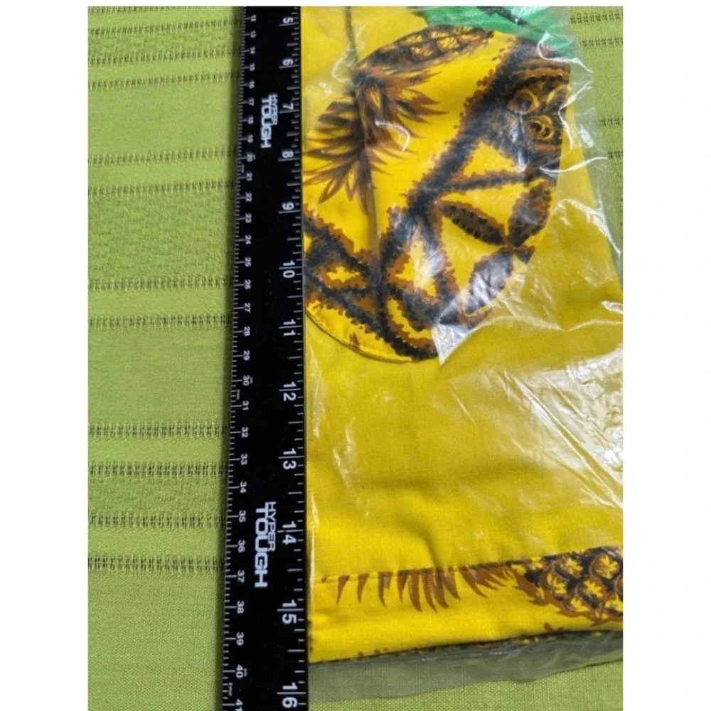 Vintage Lanakila Crafts Hawaiian Epane Apron Yellow Pineapple Pocket NIP Hawaii
