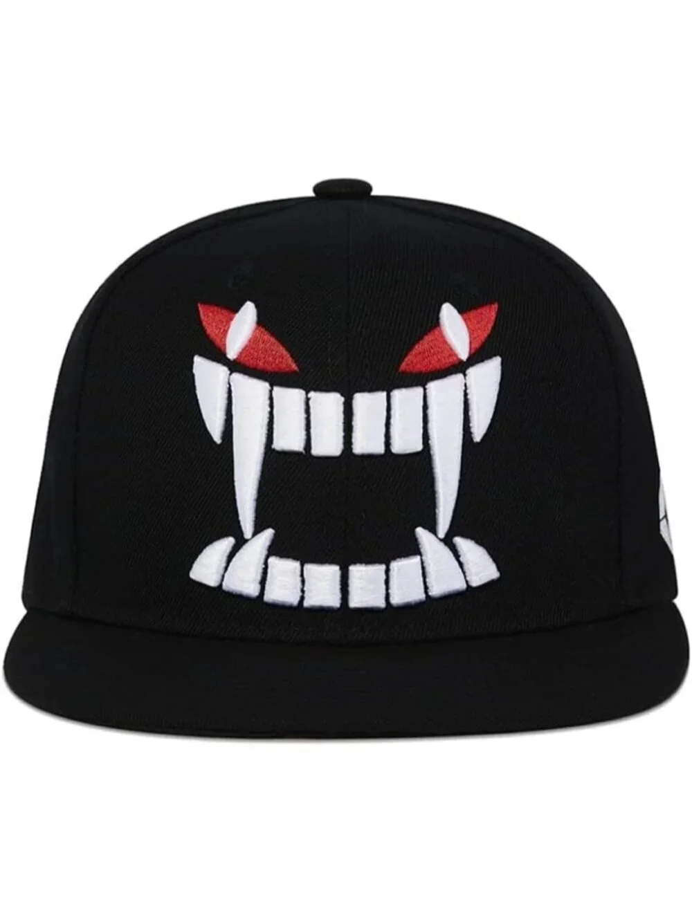 Unisex Teeth Black Snapback Hat Hip Hop Style Colorful Adjustable Baseball Cap