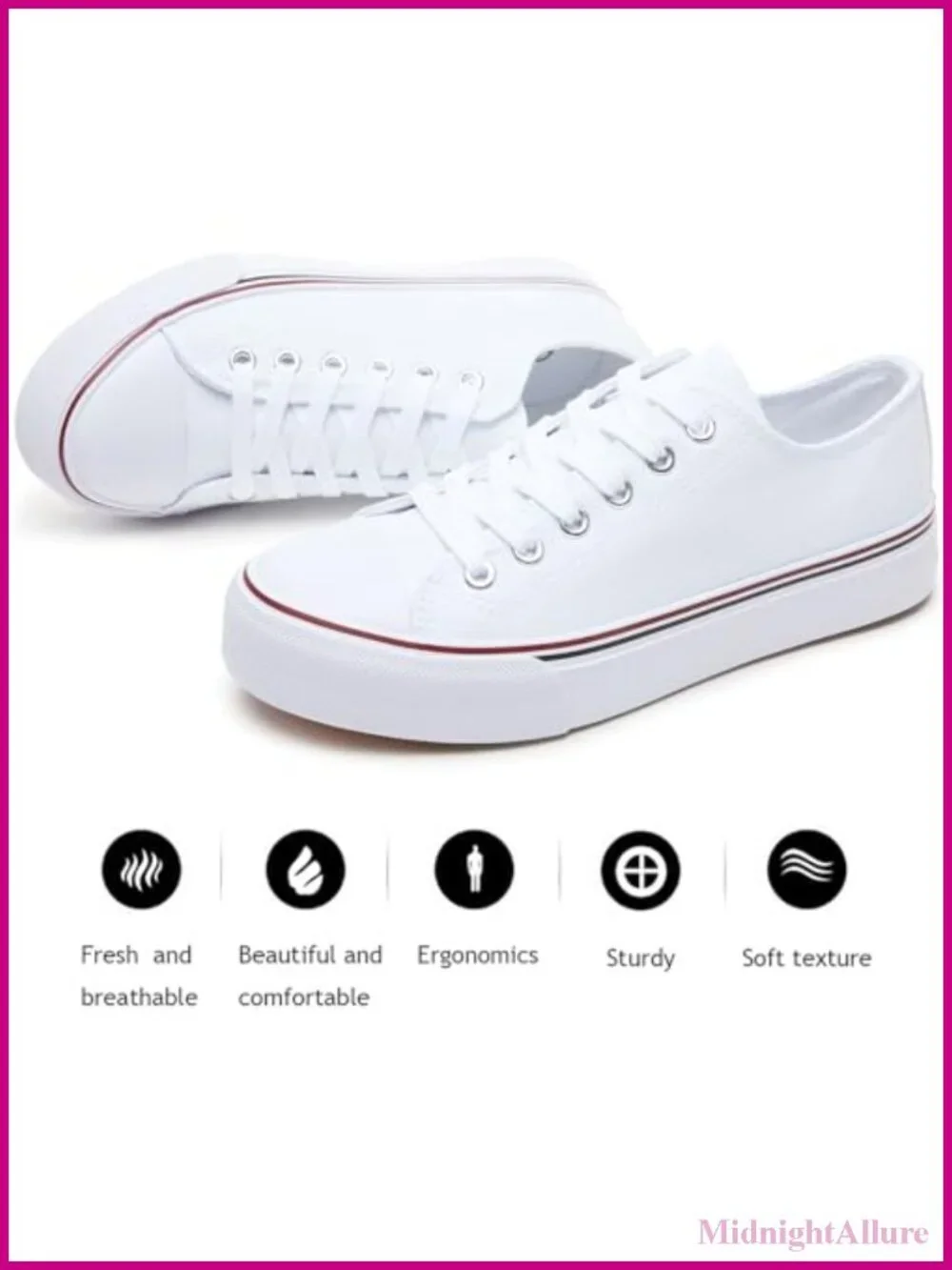 Women Canvas Sneakers Low Top Lace Up Slip Resistant Athletic Shoes