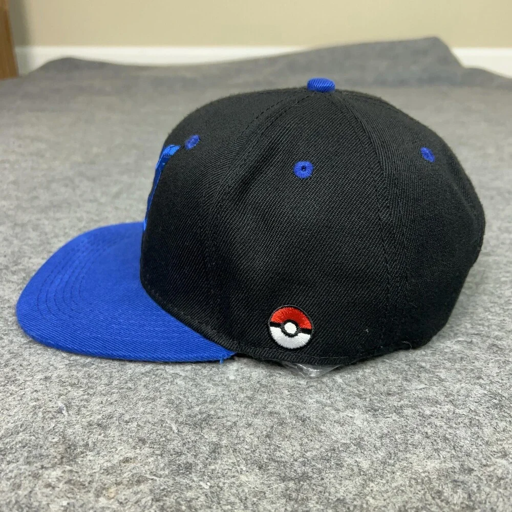 Pokemon Go Hat Cap Snap‎ Back Black Blue Embroidered Gamer Mens Team Mystic