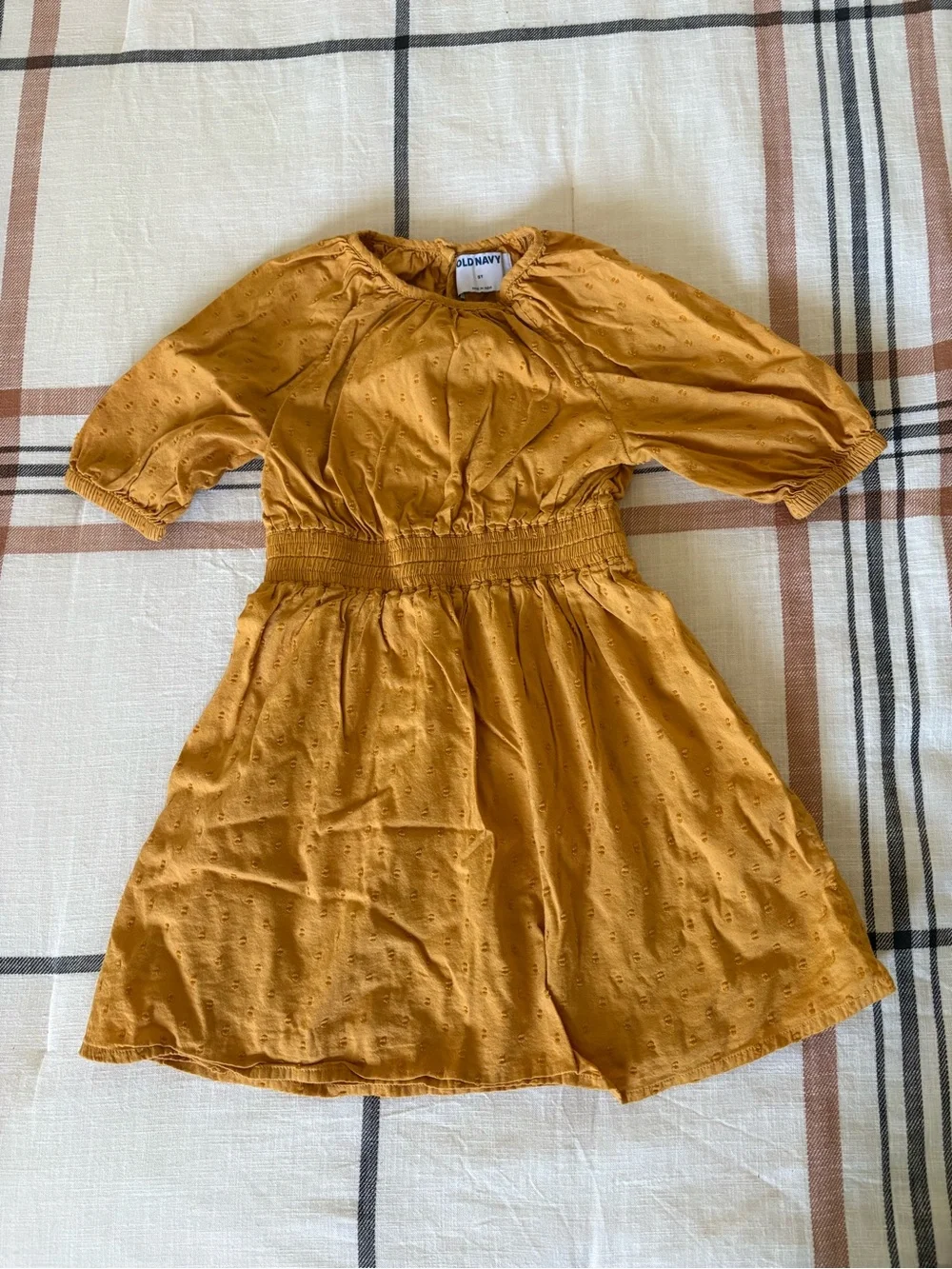 Old Navy Girls' Mustard Yellow Eyelet Dress