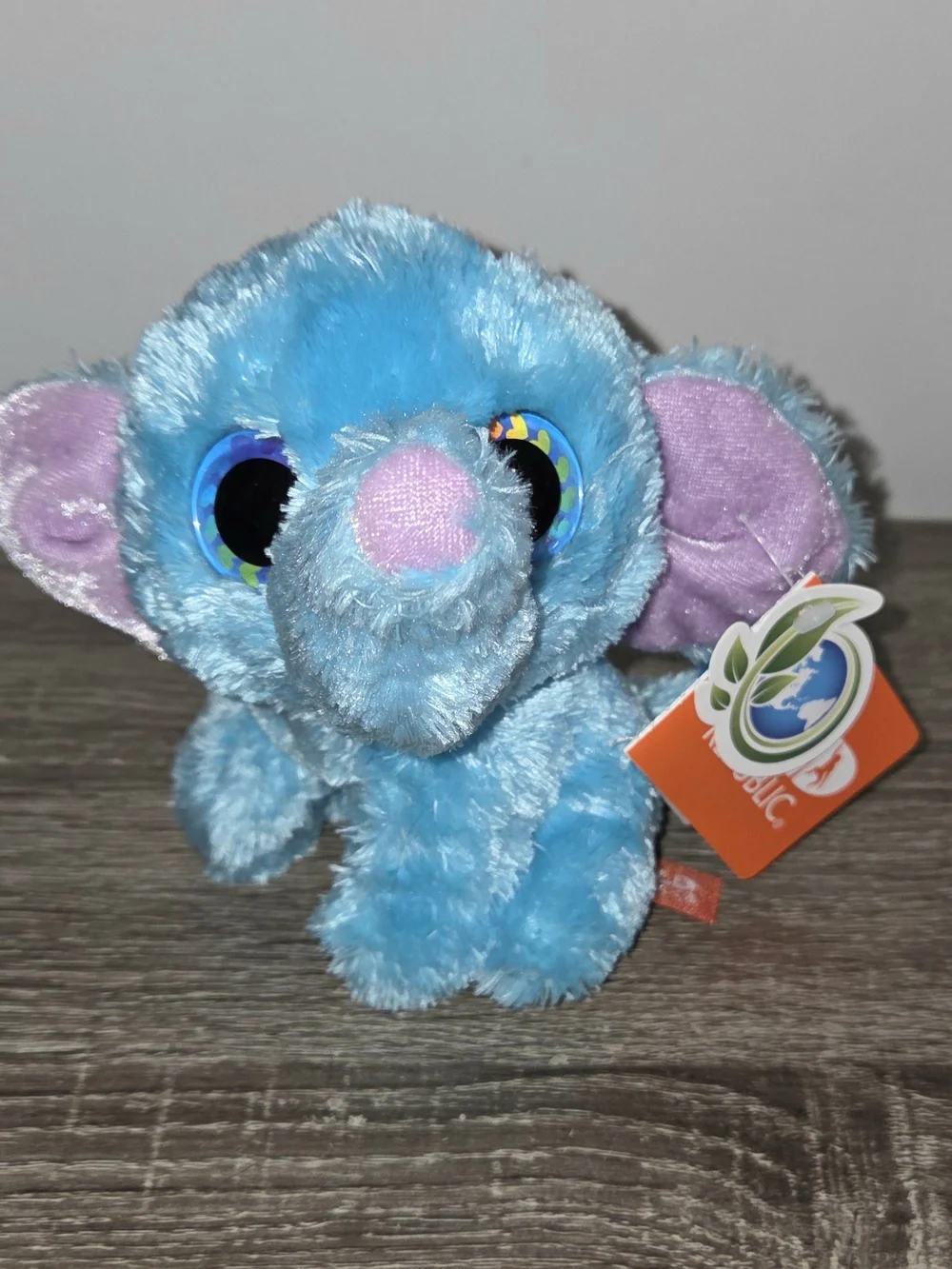 Wild Republic Plush Baby Blue Purple Elephant w/Sparkle Eyes 5