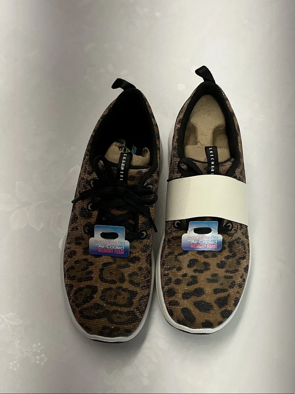Skechers Kids Leopard Print Slip-On Sneakers - Brown and Black