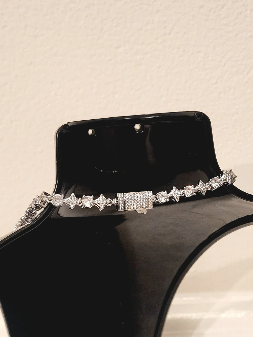 Silver Quadrangular Star Tennis chain/necklace
